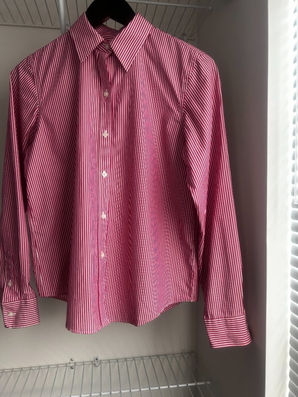 Lauren Ralph Lauren Women's Pink & White Striped Button-Down Shirt